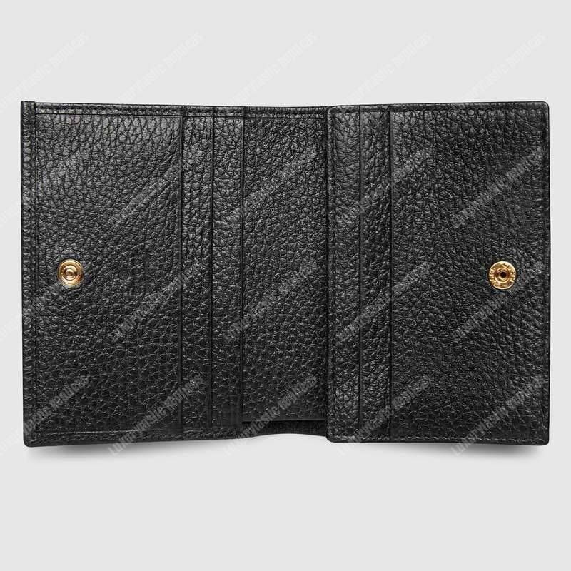G*u*i gg leather card case black