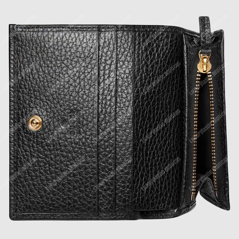 G*u*i gg leather card case black