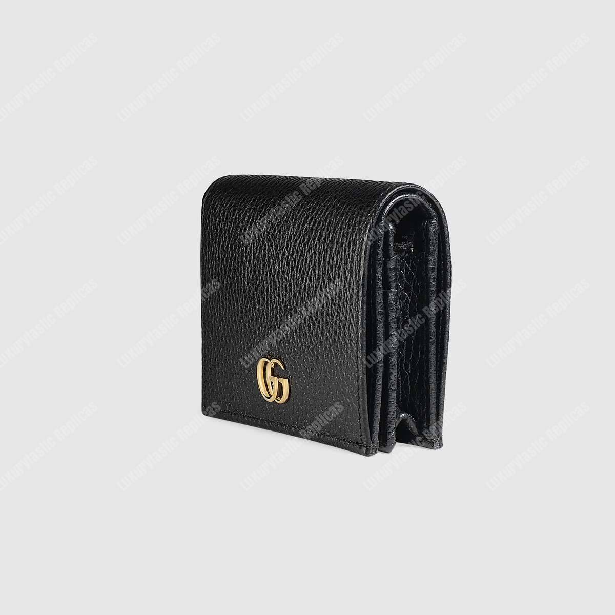 G*u*i gg leather card case black