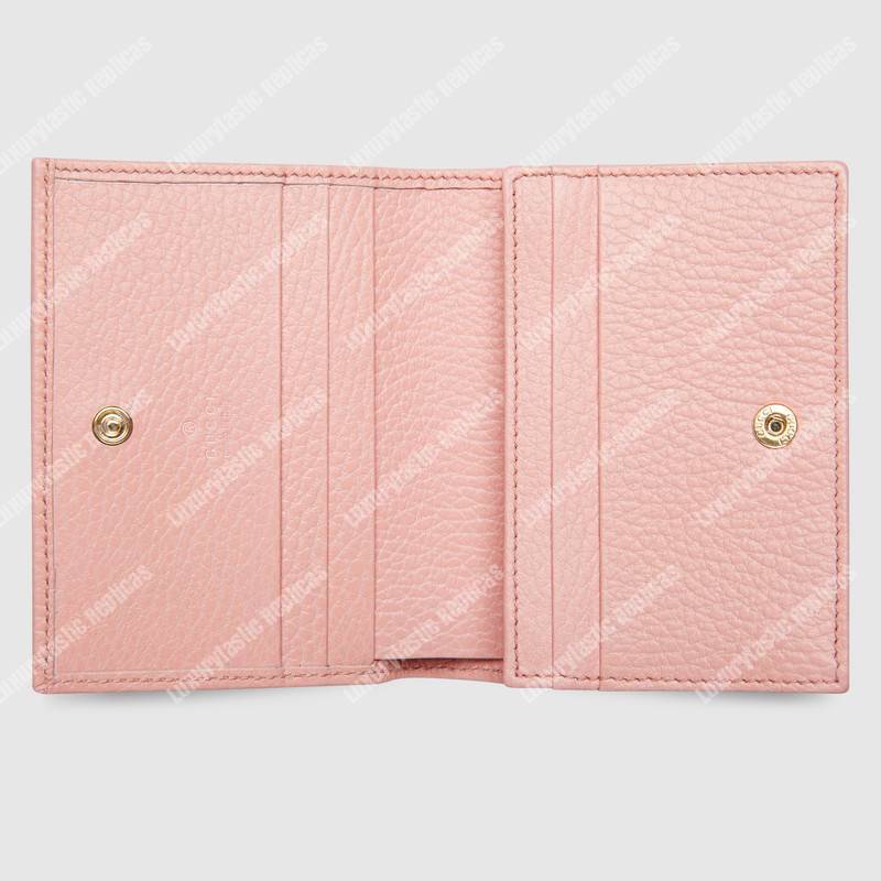 G*u*i gg leather card case light pink