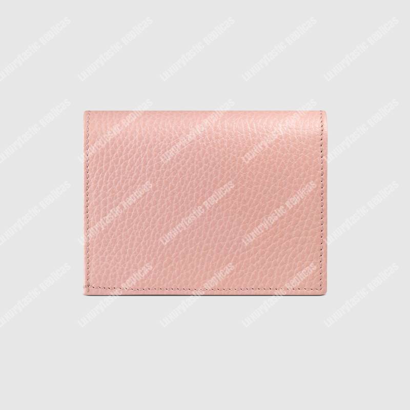 G*u*i gg leather card case light pink