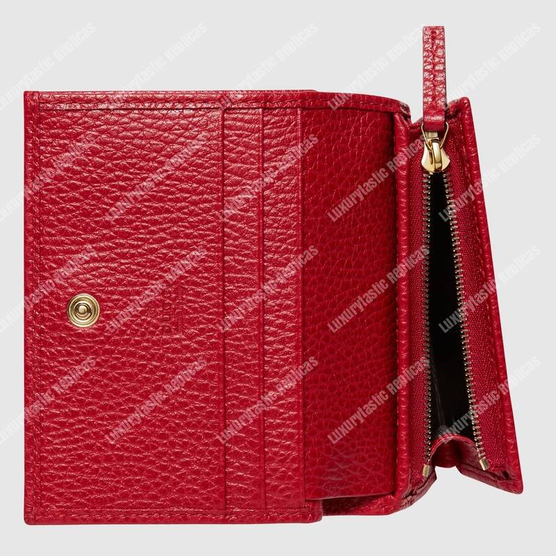 G*u*i gg leather card case red