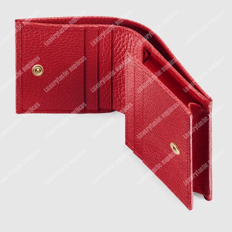 G*u*i gg leather card case red