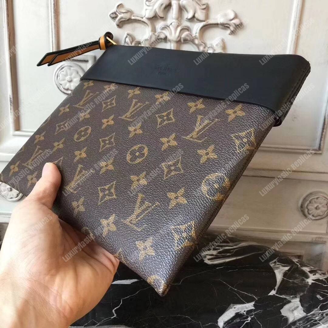 LV Pochette Tuileries Monogram Coated Canvas Noir
