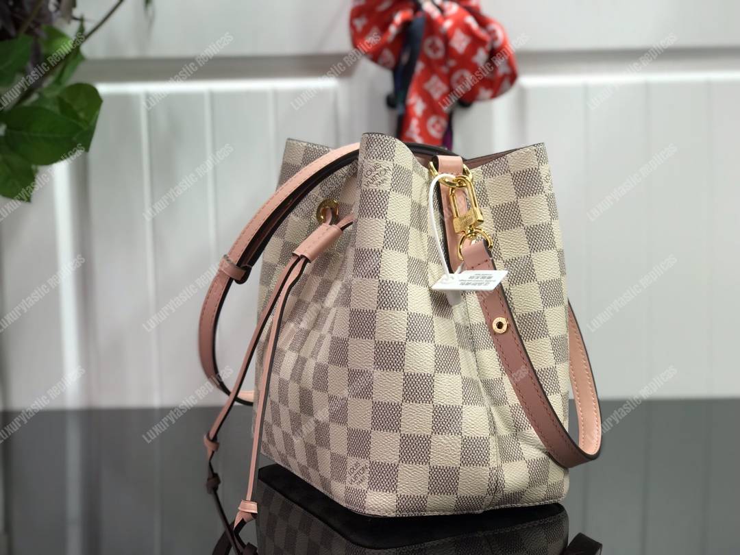 LV Noé BB Damier Azur Canvas Eau de Rose