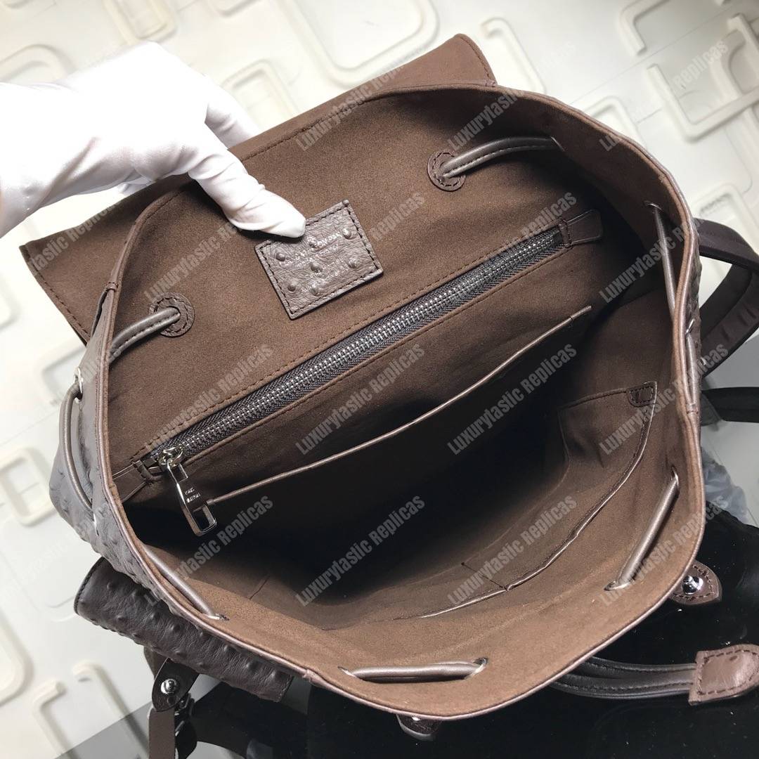 LV Christopher Backpack Autruche Brown