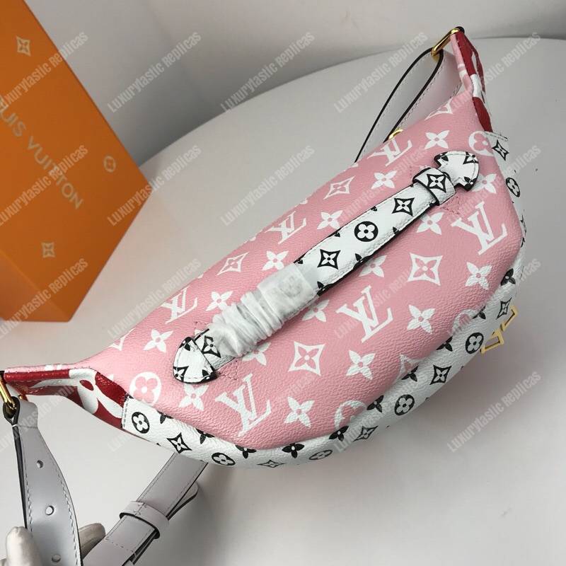 LV Giant/Mini Monogram Canvas Bumbag Red/Pink