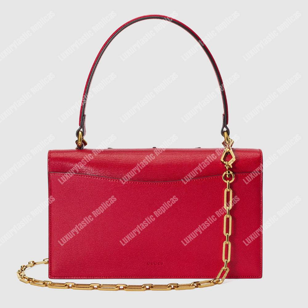 G*u*i osiride leather top handle bag red