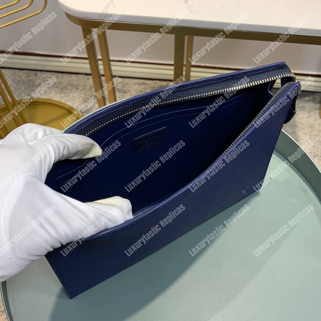 LV Pochette Voyage MM Epi Leather Blue