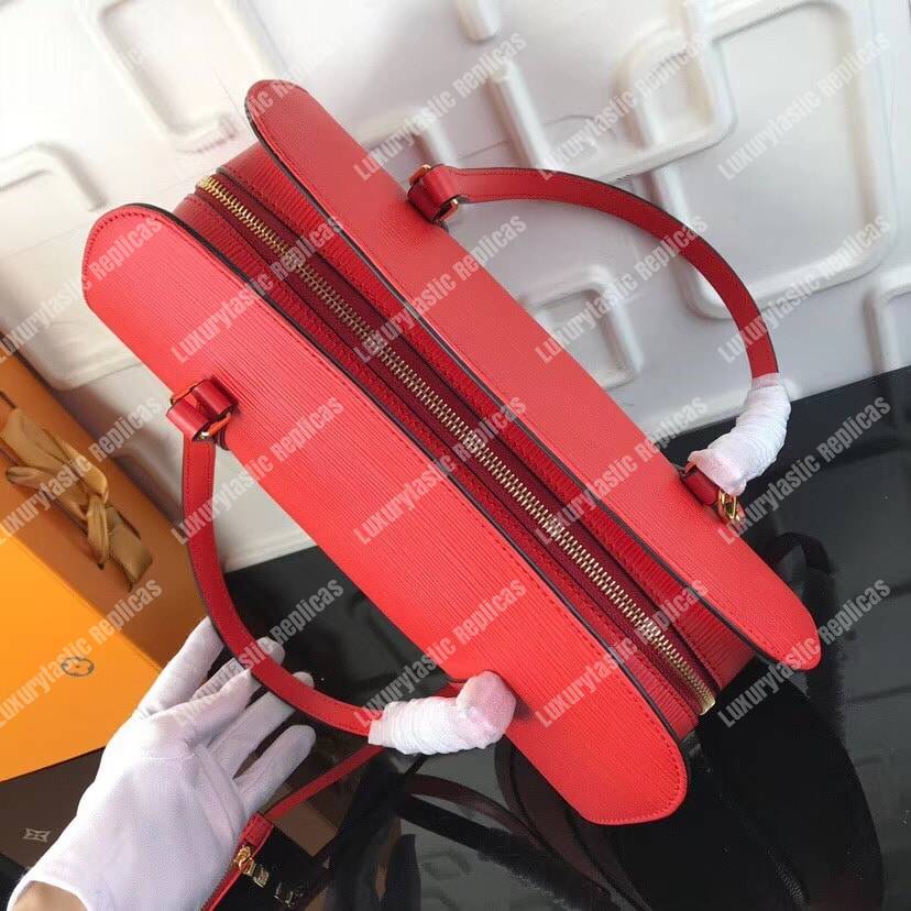 LV Soufflot Bag Black Epi Leather Red