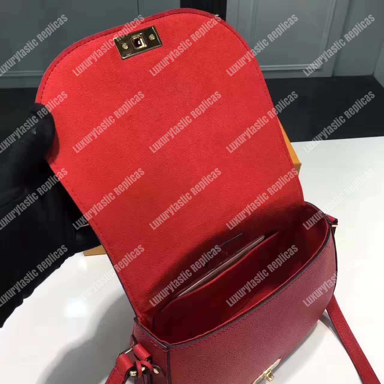 LV Junot Monogram Empreinte Leather Cerise
