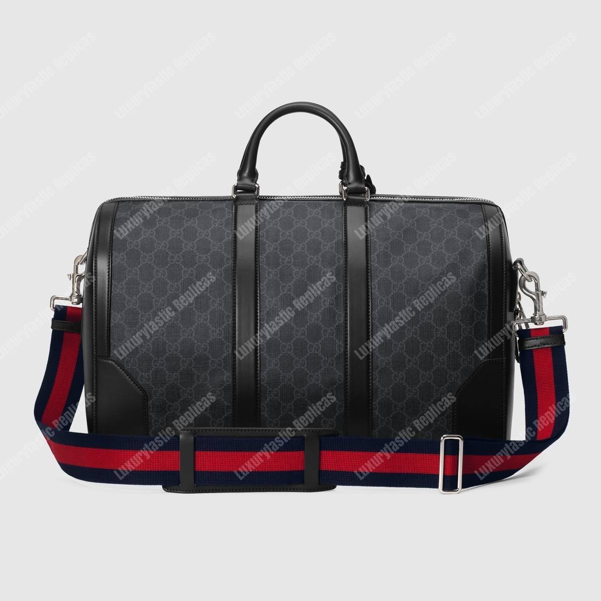 G*u*i soft gg sup*e carry-on duffle black/grey