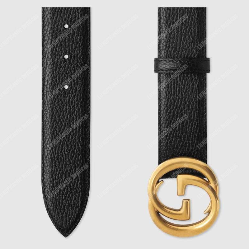 G*u*i leather belt with interlocking g buckle