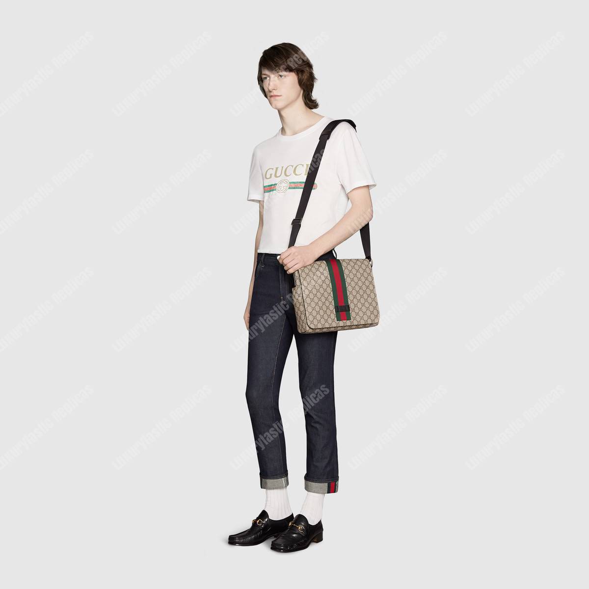 gg Sup*e messenger bag beige/ebony