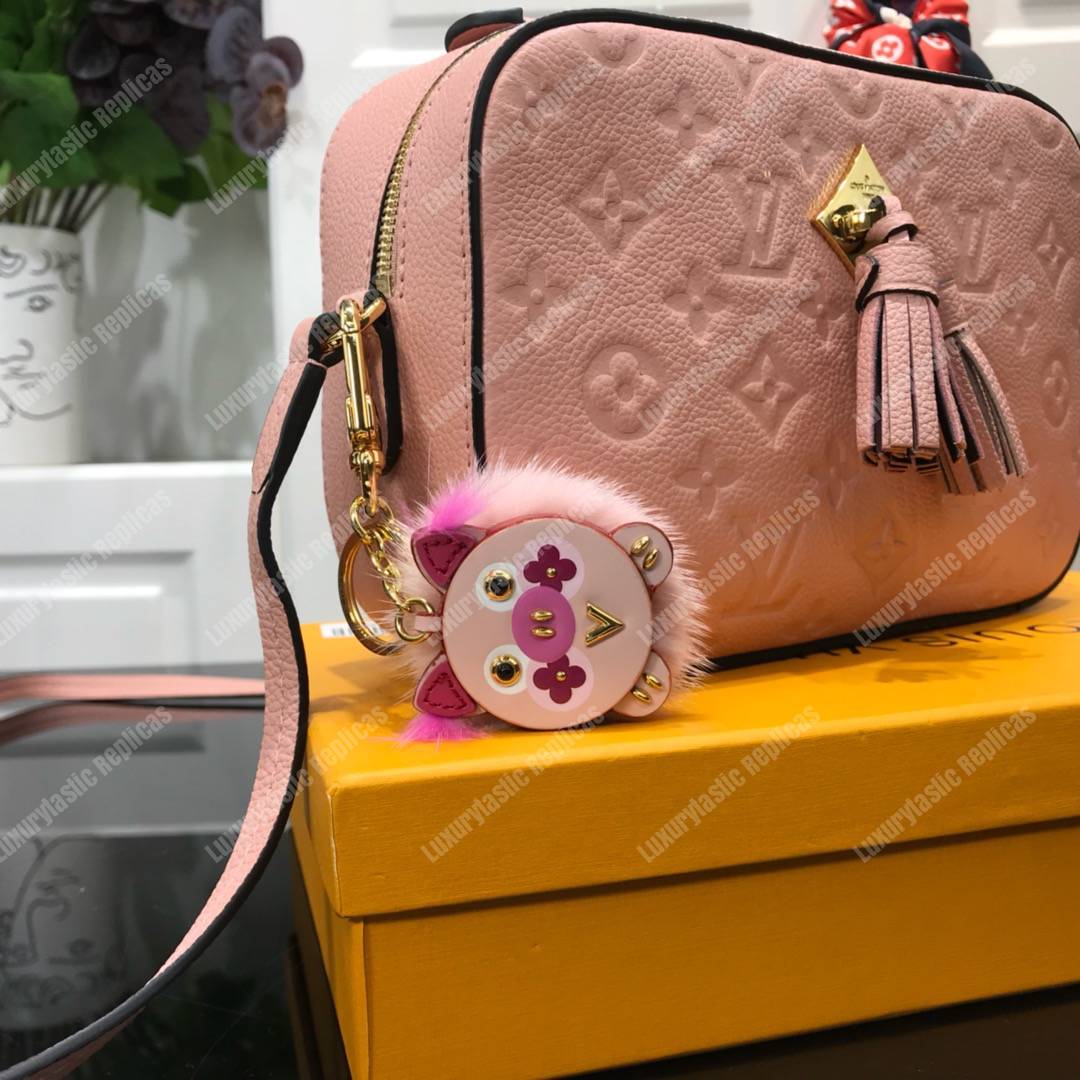 LV Saintonge Monogram Empreinte Leather Rose Ballerine