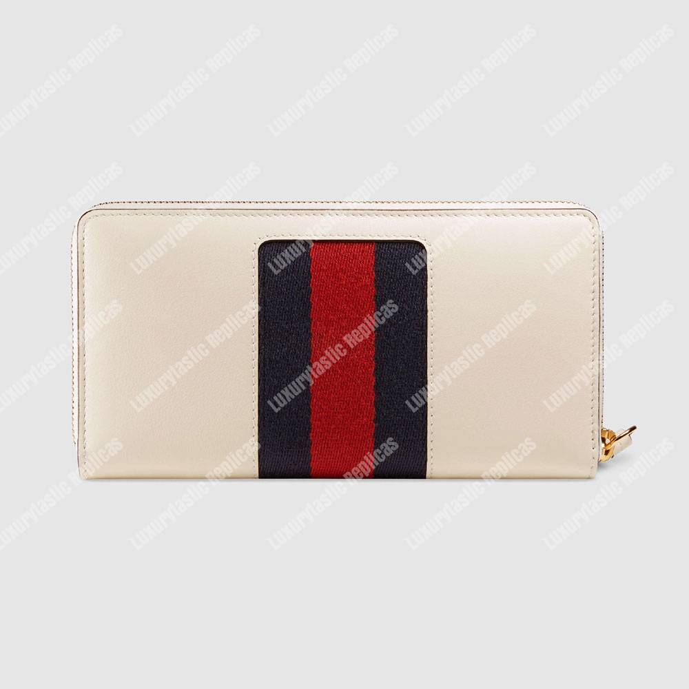G*u*i sylvie leather zip around wallet white