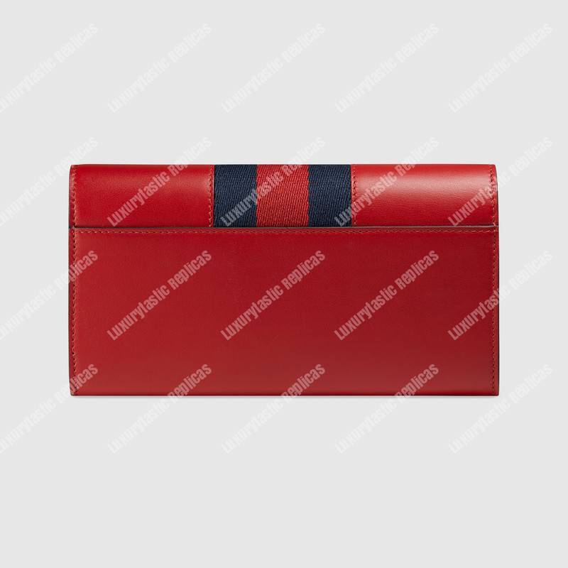 G*u*i sylvie leather continental wallet hibiscus red