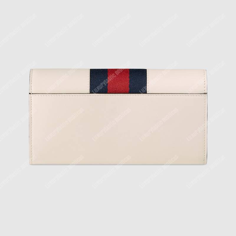 G*u*i sylvie leather continental wallet white