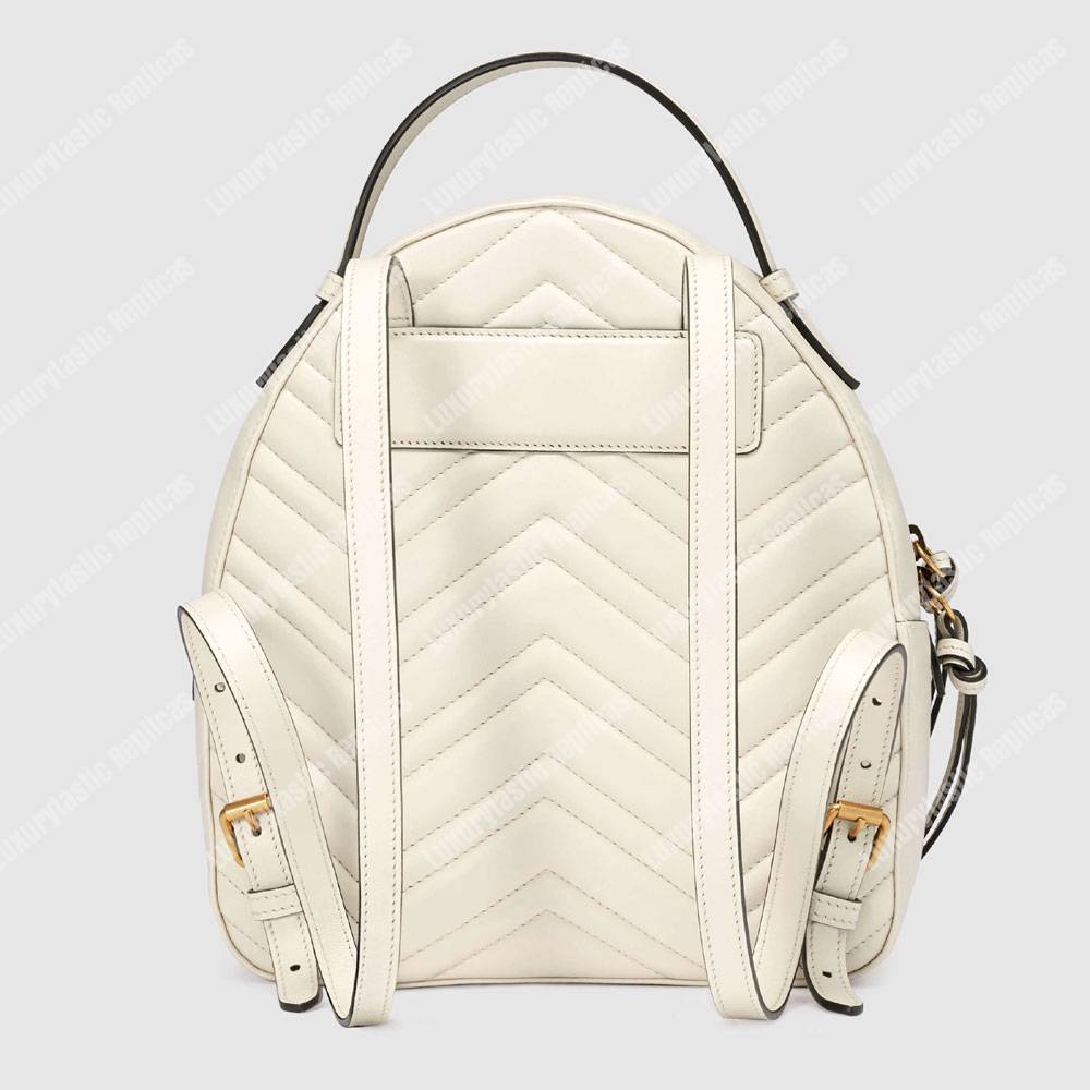 G*u*i gg marmont quilted leather backpack white
