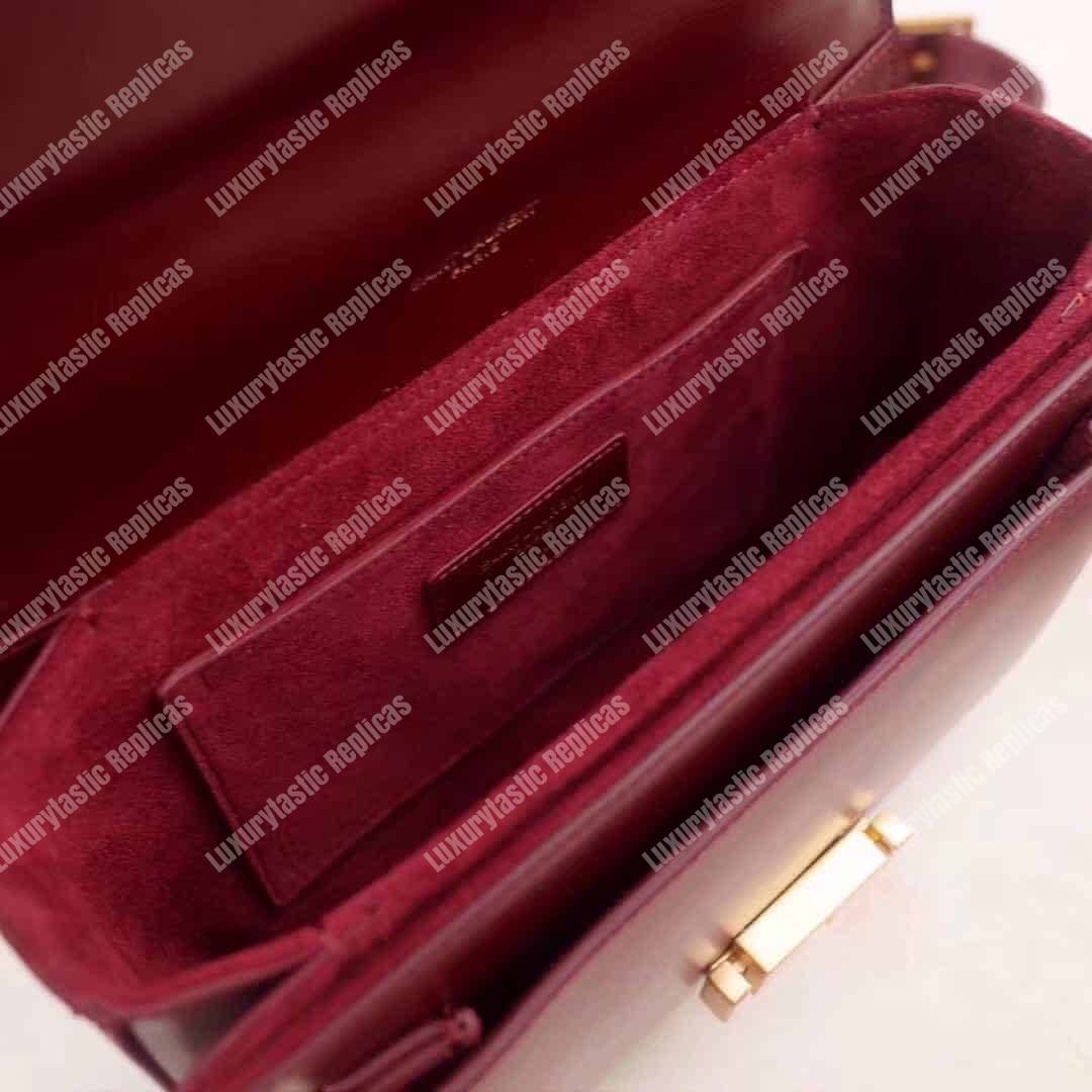 Saint Laurent Medium Bellechasse Dark Red Leather