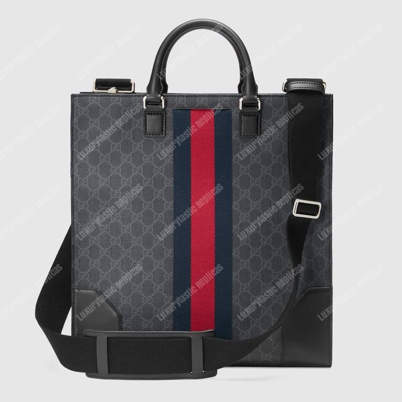 G*u*i gg sup*e tote with angry cat grey/black