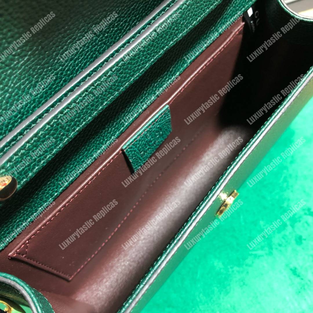 G*u*i zumi dark green smooth leather small shoulder bag