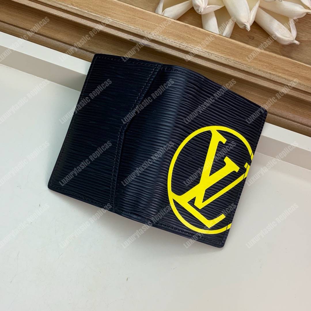 LV Pocket Organizer Epi Leather Yellow Initials