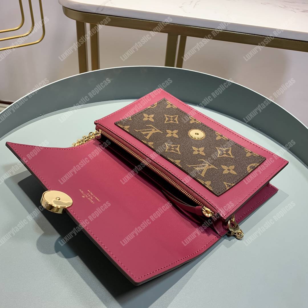 LV Flore Chain Wallet Fuschia