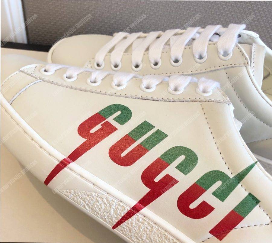 G*u*i ace sneaker with G*u*i blade white