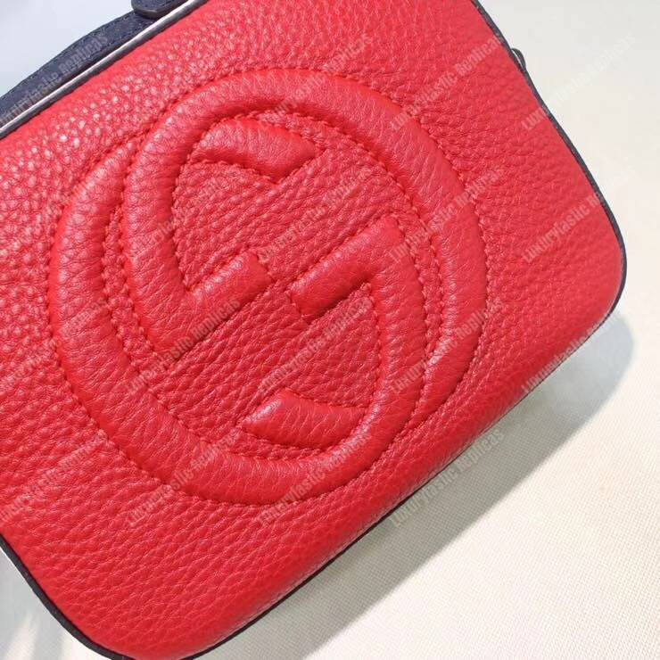 G*u*i soho small leather disco bag red/white
