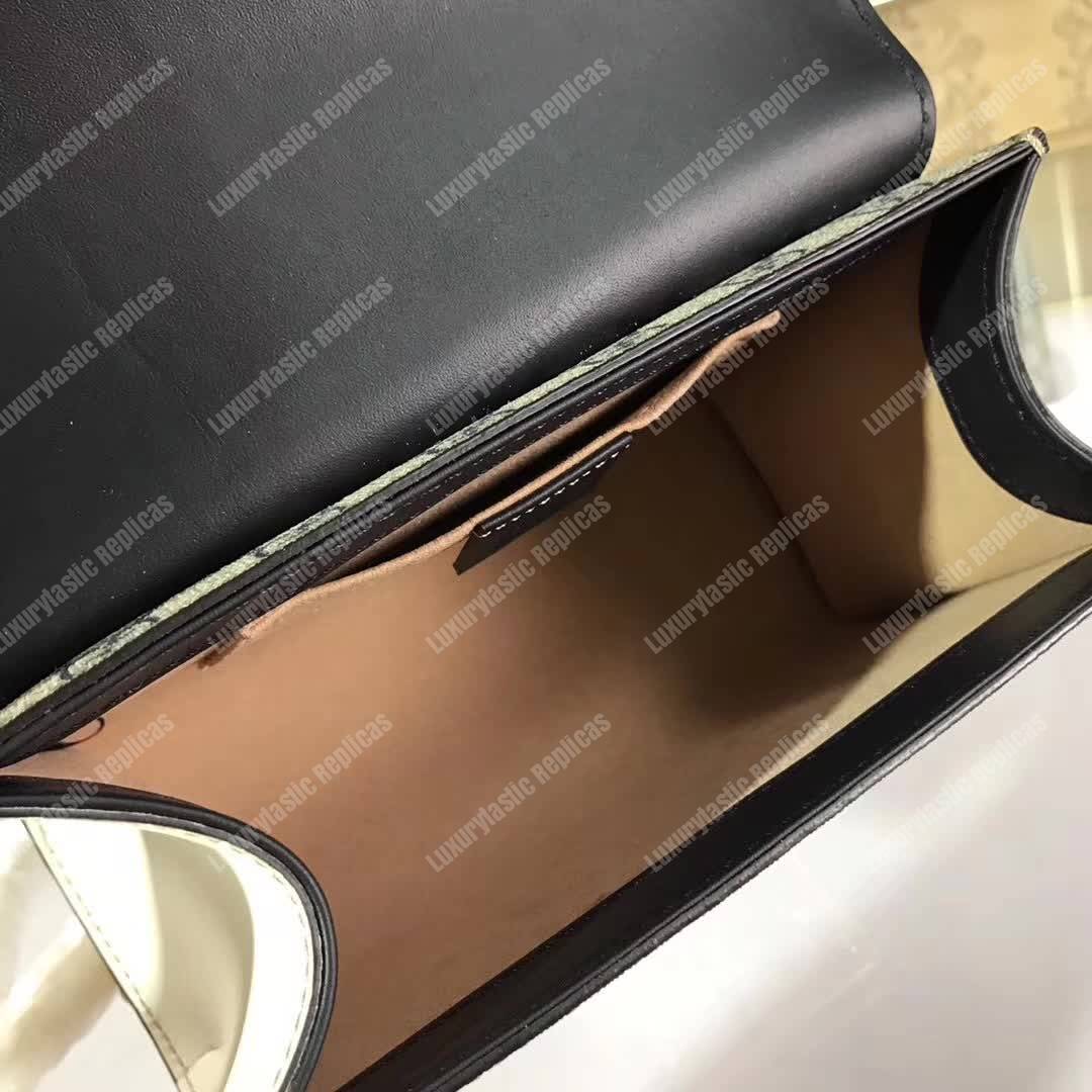 G*u*i padlock small gg shoulder bag black/red