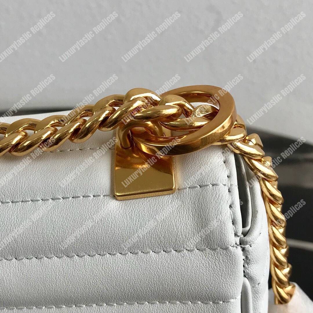 Pra*a diagramme medium leather bag white