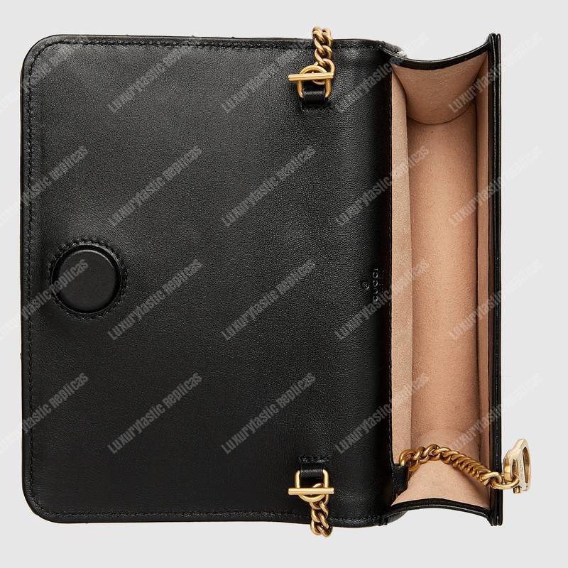 G*u*i gg marmont animal studs mini bag black