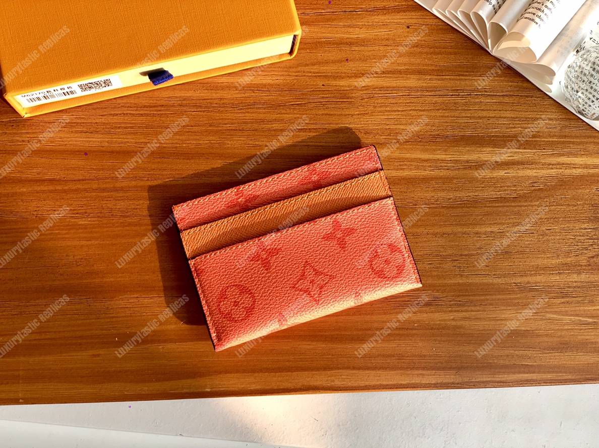 LV Double Card Holder Orange