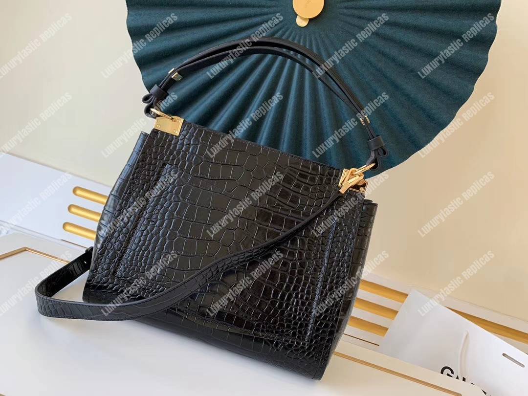 Givenchy Medium Mystic Bag In Crocodile-Effect Leather Black