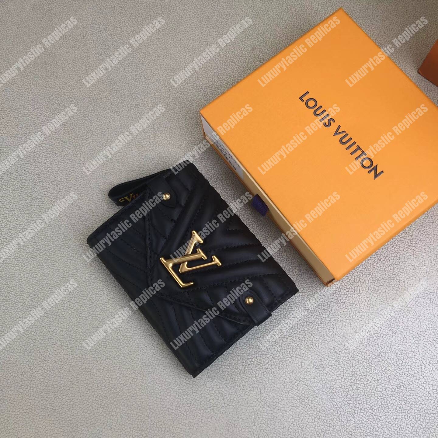 LV New Wave Compact Wallet Black