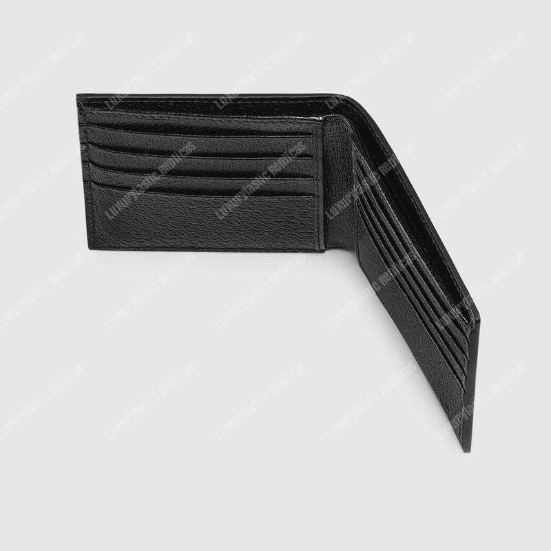G*u*i bee star leather b-fold wallet black