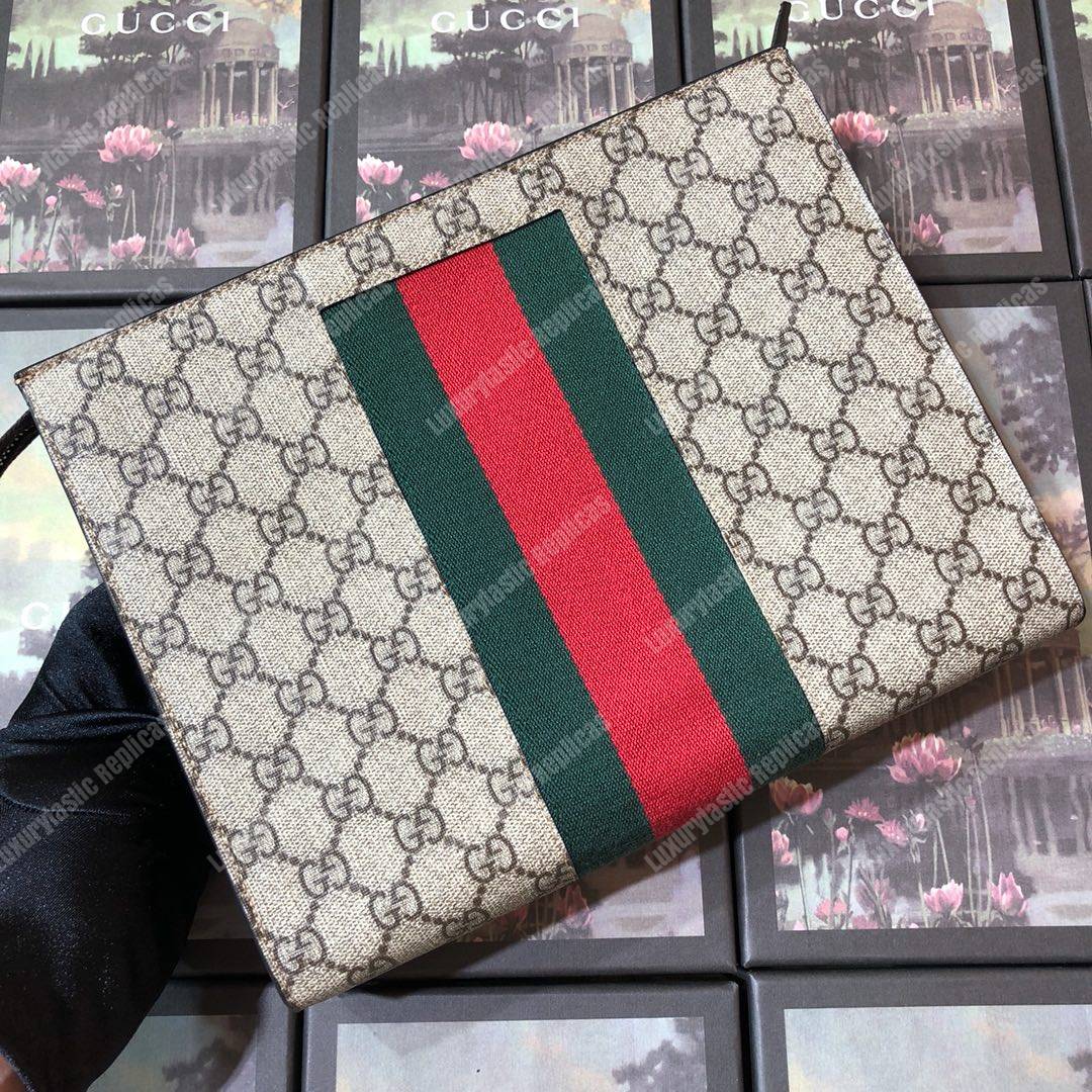 G*u*i gg sup*e web pouch beige/ebony