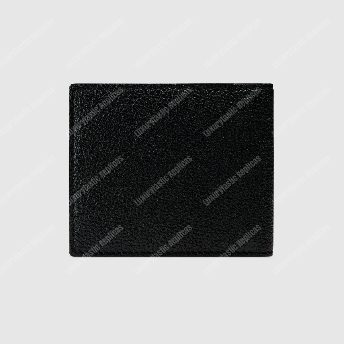 G*u*i print leather bi-fold wallet black