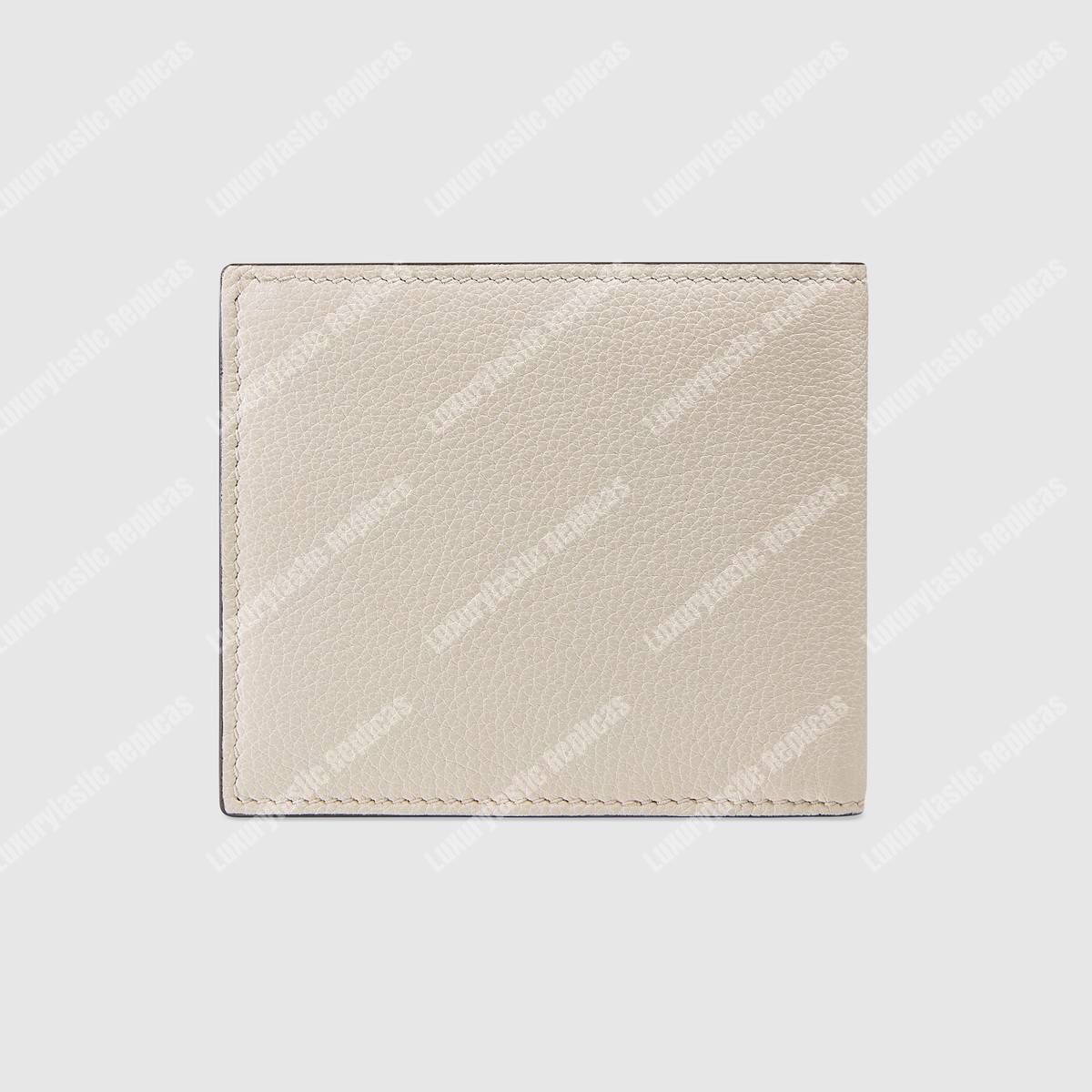 G*u*i print leather bi-fold wallet white