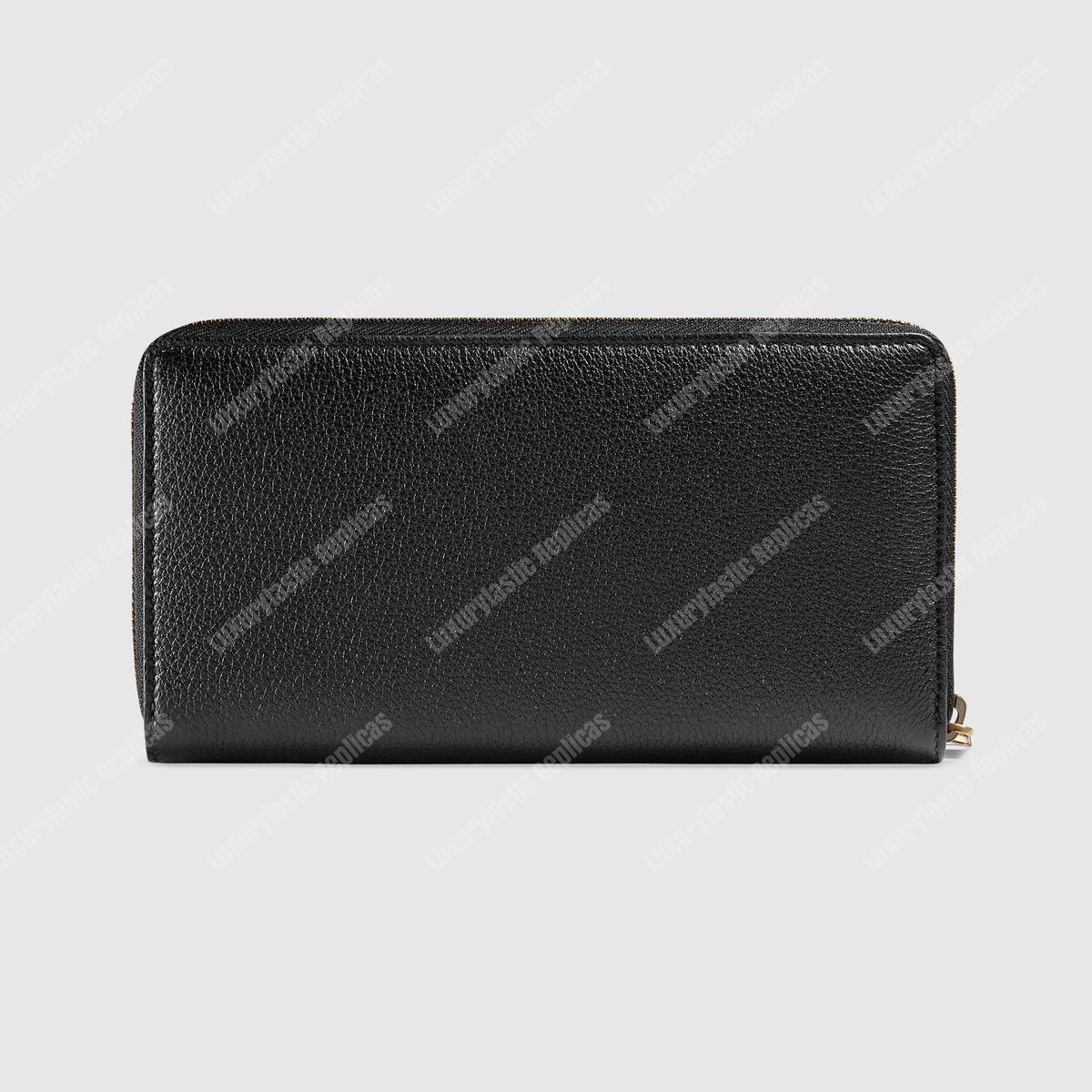 G*u*i print leather zip around wallet black