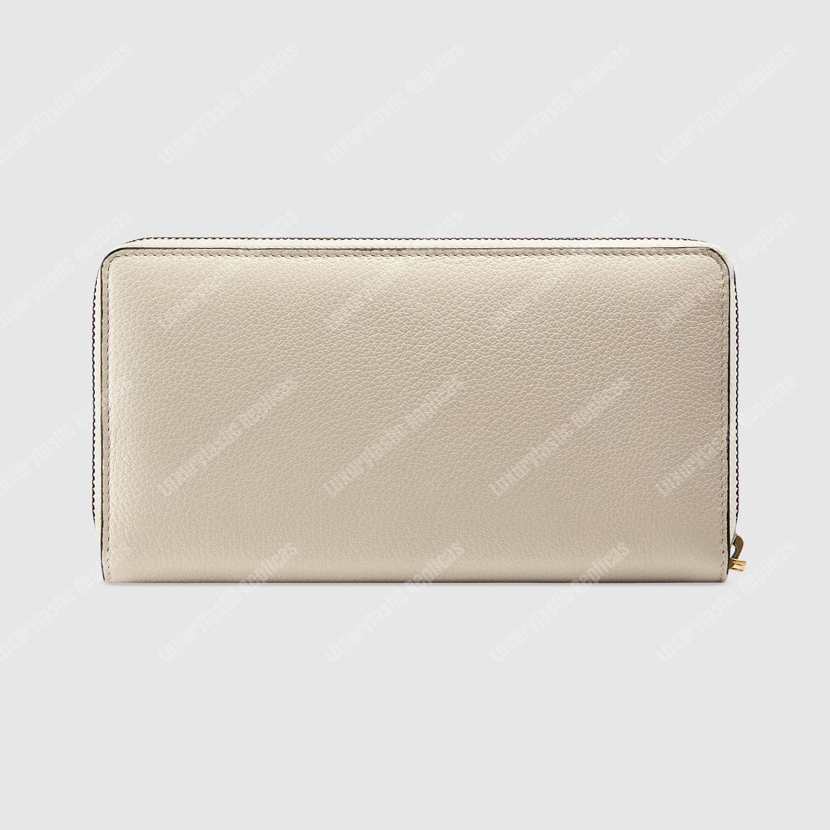 G*u*i print leather zip around wallet white