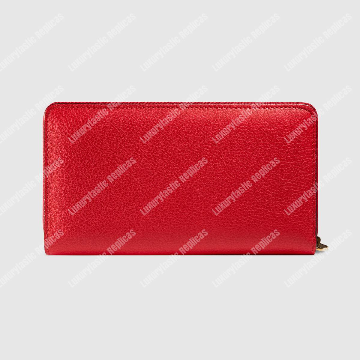 G*u*i print leather zip around wallet red