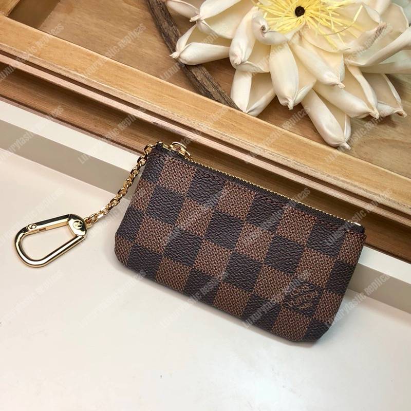 LV Key Pouch Damier Ebene Canvas