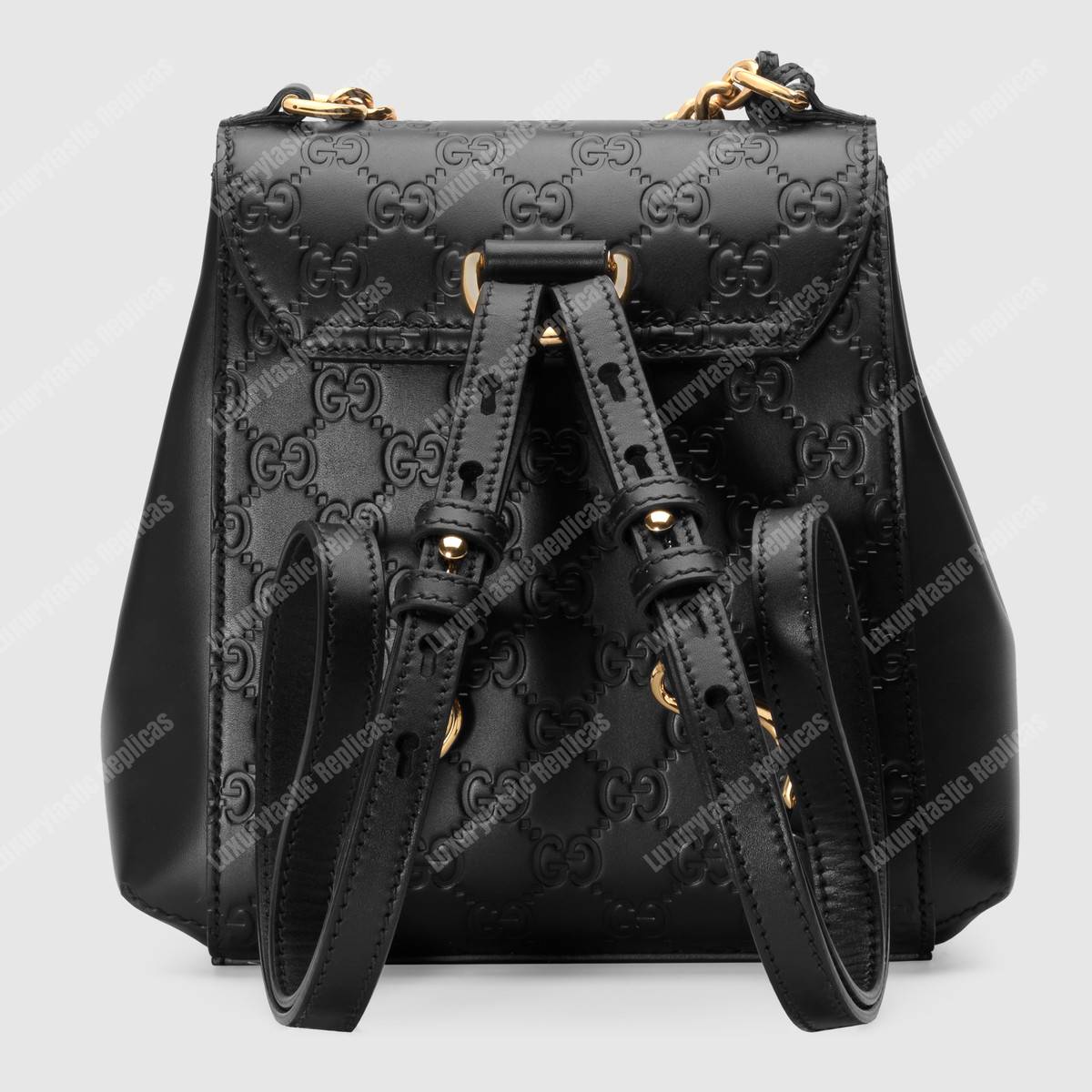 G*u*i padlock gg signature backpack black
