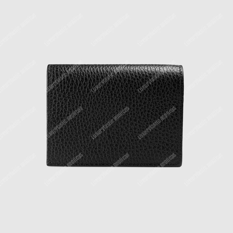 G*u*i gg leather card case with butterfly black