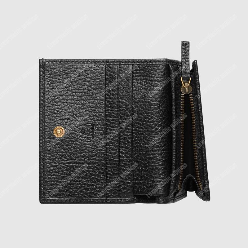 G*u*i gg leather card case with butterfly black