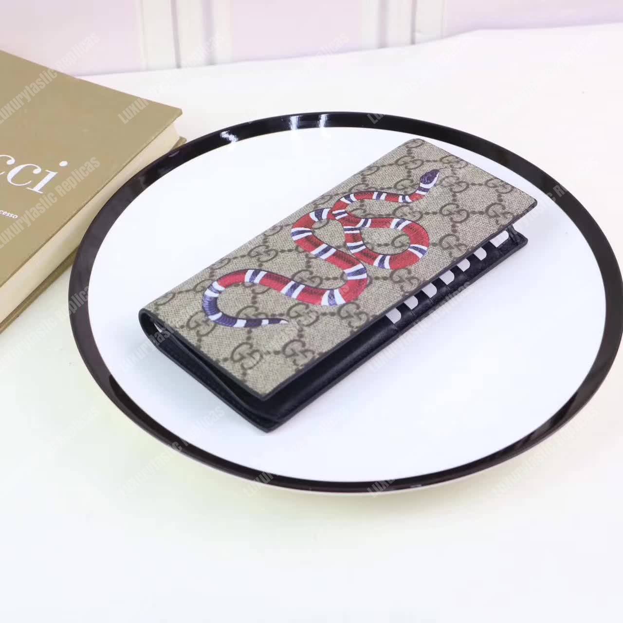 G*u*i kingsnake print gg sup*e long wallet