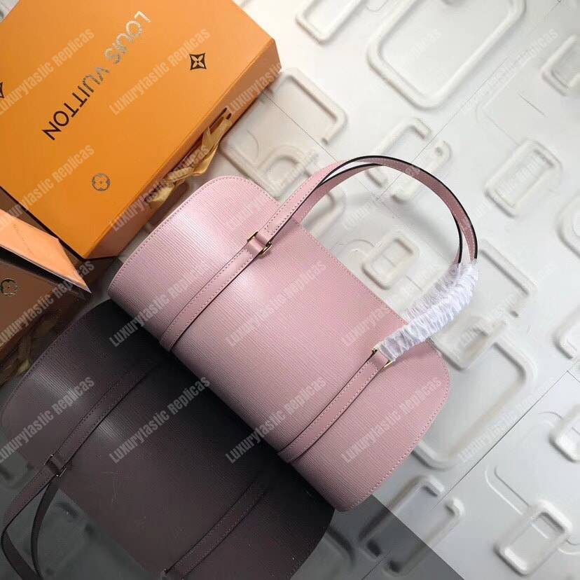 LV Soufflot Bag Black Epi Leather Pink