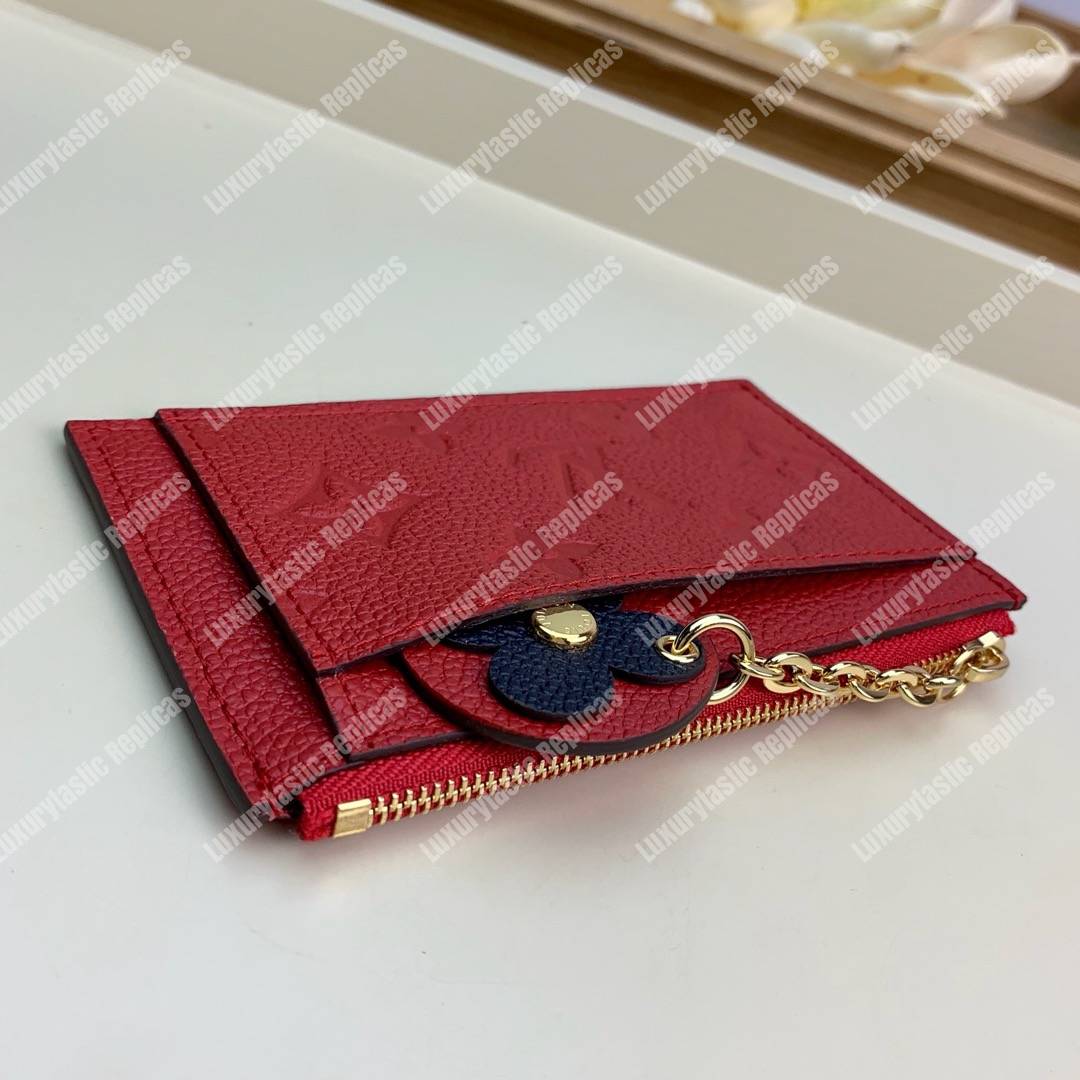 LV Zipped Card Holder Monogram Red
